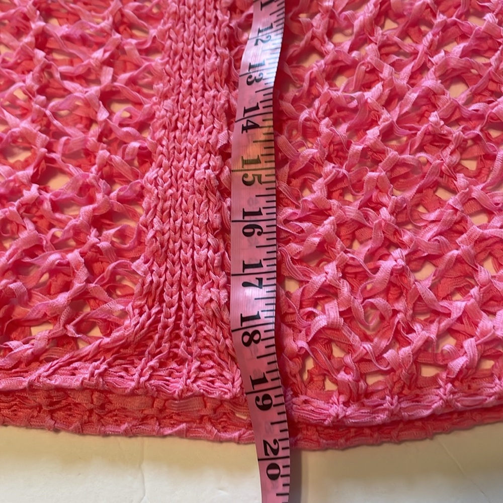 ITOO Brand Pink Asymmetrical Open Stitch 3/4 Sleeve Top - Picture 9 of 9